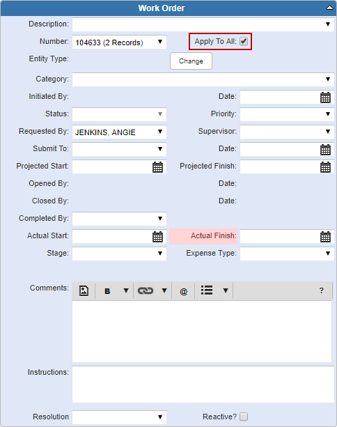 Edit a Work Order